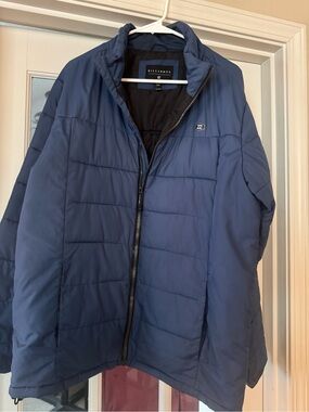 Billabong Men's Blue Quilted Puffer Jacket